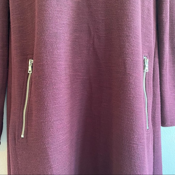 Gap Burgundy Warm Scoop Sweater Midi Dress Pockets Long Sleeve Thick - Picture 4 of 7